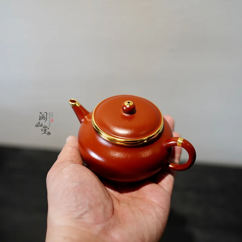 ★★★Yueshan Hall | Gold Purple Clay Pot Pure Gold A Red Clay Famous Handmade