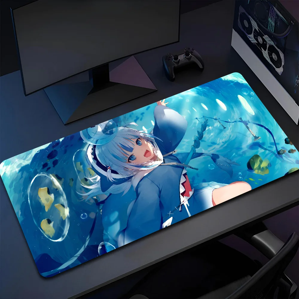 Game Anime Hololive Gawr Gura Mousepad Large Gaming Mouse Pad LockEdge Thickened Computer Keyboard Table Desk Mat image 5
