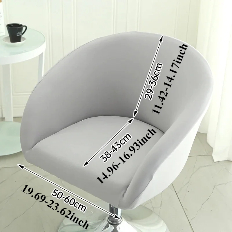Dustproof Curved Chair Cover Short Back Printed Arc Armchair Slipcovers Dining Chairs Covers Elastic Natal Pokrowiec Na Krzeslo