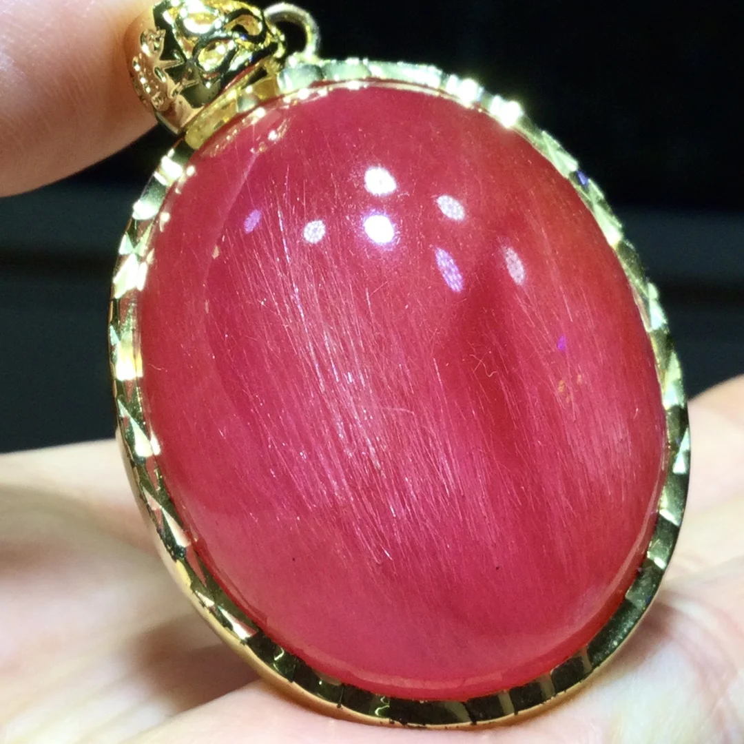 

Кулон из натурального красного рутилированного кварца, красный рутилированный кварц, ювелирные изделия 40,5*33*16 мм, цветок для мужчин и женщин, Бразилия AAAAAAA