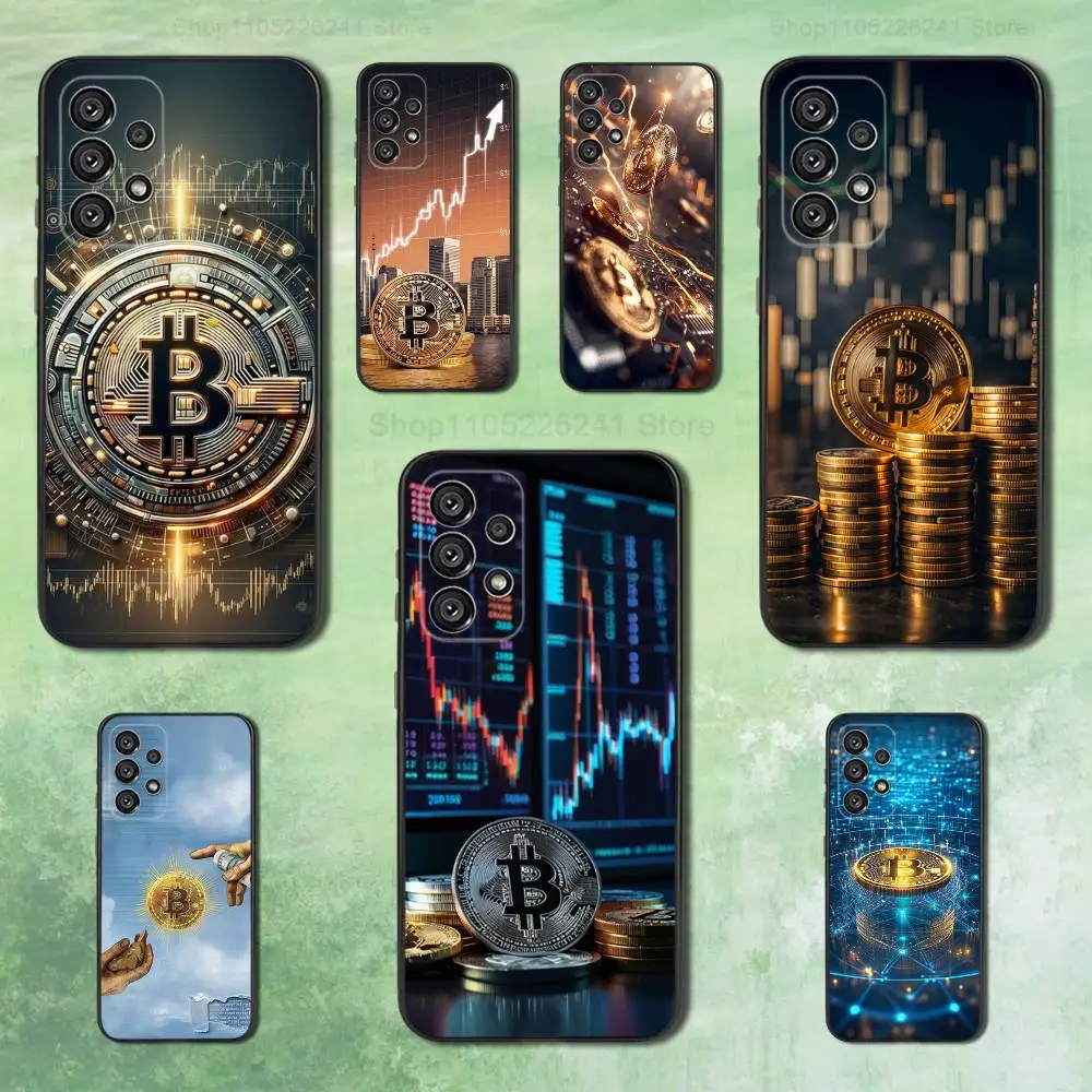 

Digital Art Currency Bitcoin Phone For Samsung Galaxy A53,31,52,72,41,22,73,32,71,Note,J7,8,9,5G Soft Black Silicone Case
