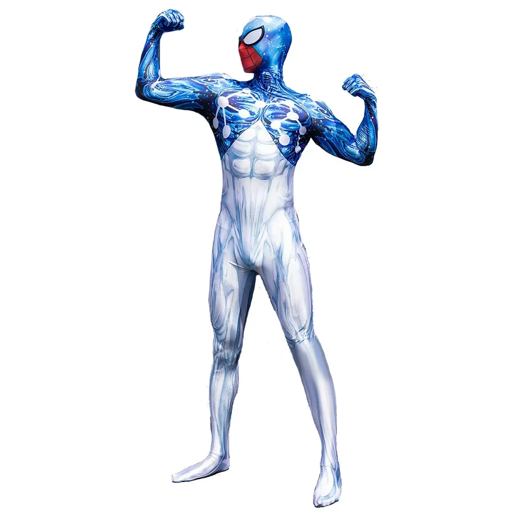 Star Spiderman Cosplay Costume Spidey Boy Halloween Costume Superhero Printed Spandex Bodysuit Disfraces De Halloween Adult Kids