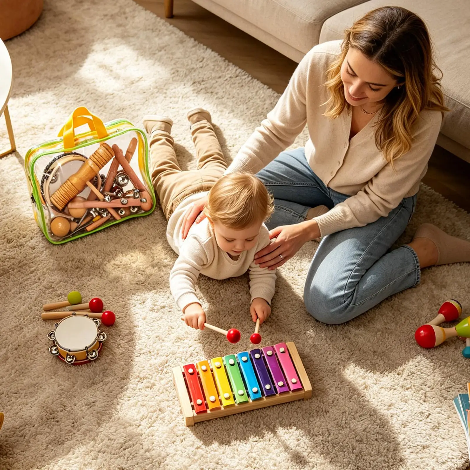 Kids Musical Instruments Set Interactive Xylophone Maracas Educational Music Toys Kids Percussion Music Instruments For Boys