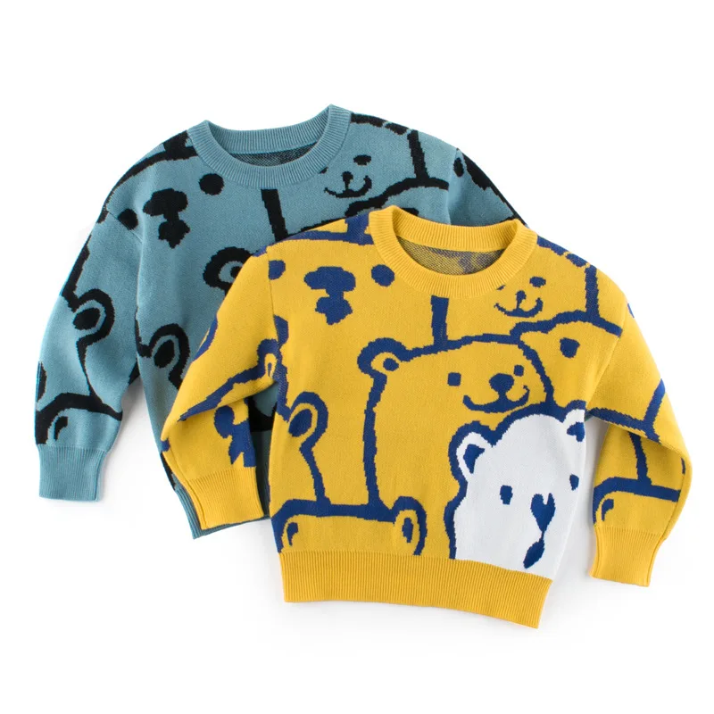 1-9T Infant Boys Sweater Toddler Kid Baby Girls Clothes Autumn Winter Knit Pullover Top Cute Sweet Childrens Sweater