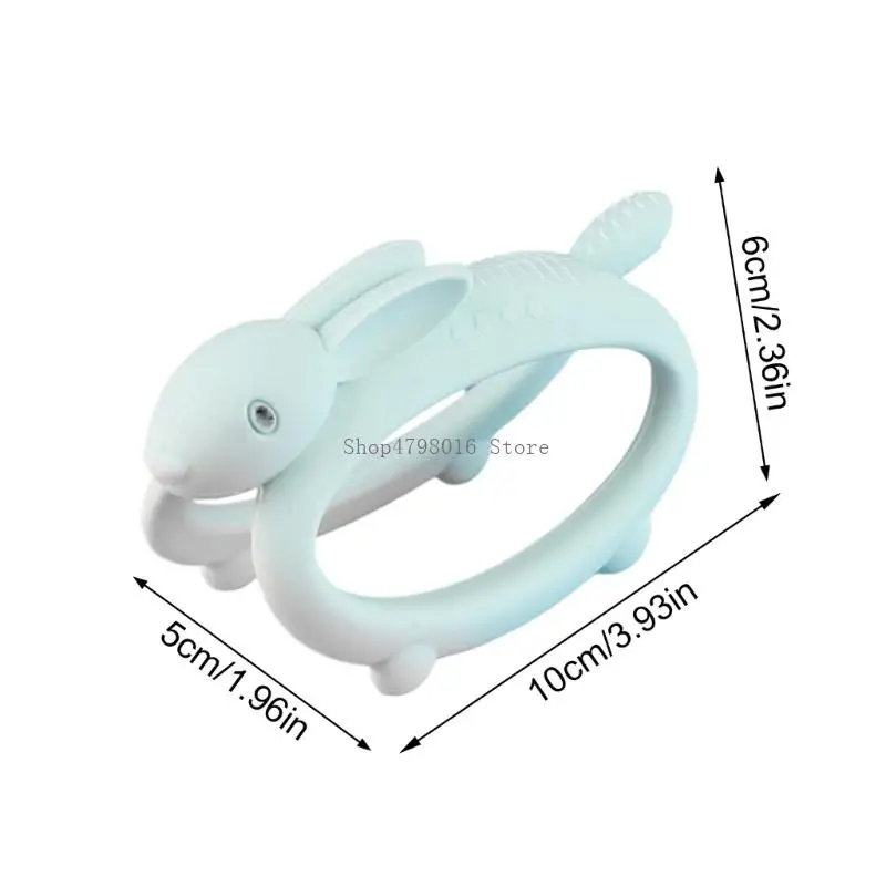 Infant Teething Toy Set, Soft Silicone Rabbit Chew with Open Center Design for Daily Comfort and Gentle Use