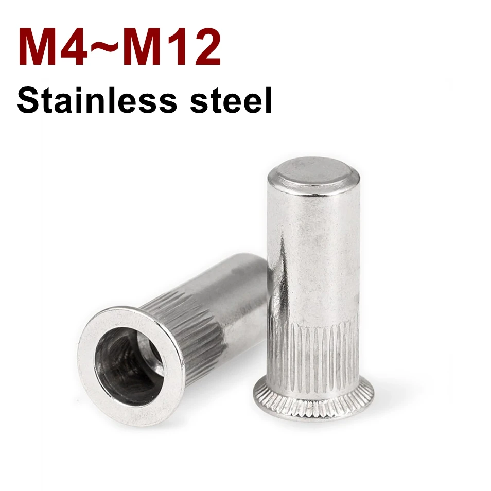 

SUS304 Countersink head rivet nut Sealed Vertical stripes body close end M3 M4 M5 M6 M8 M10 M12 Blind Insert nut 304DCTZW