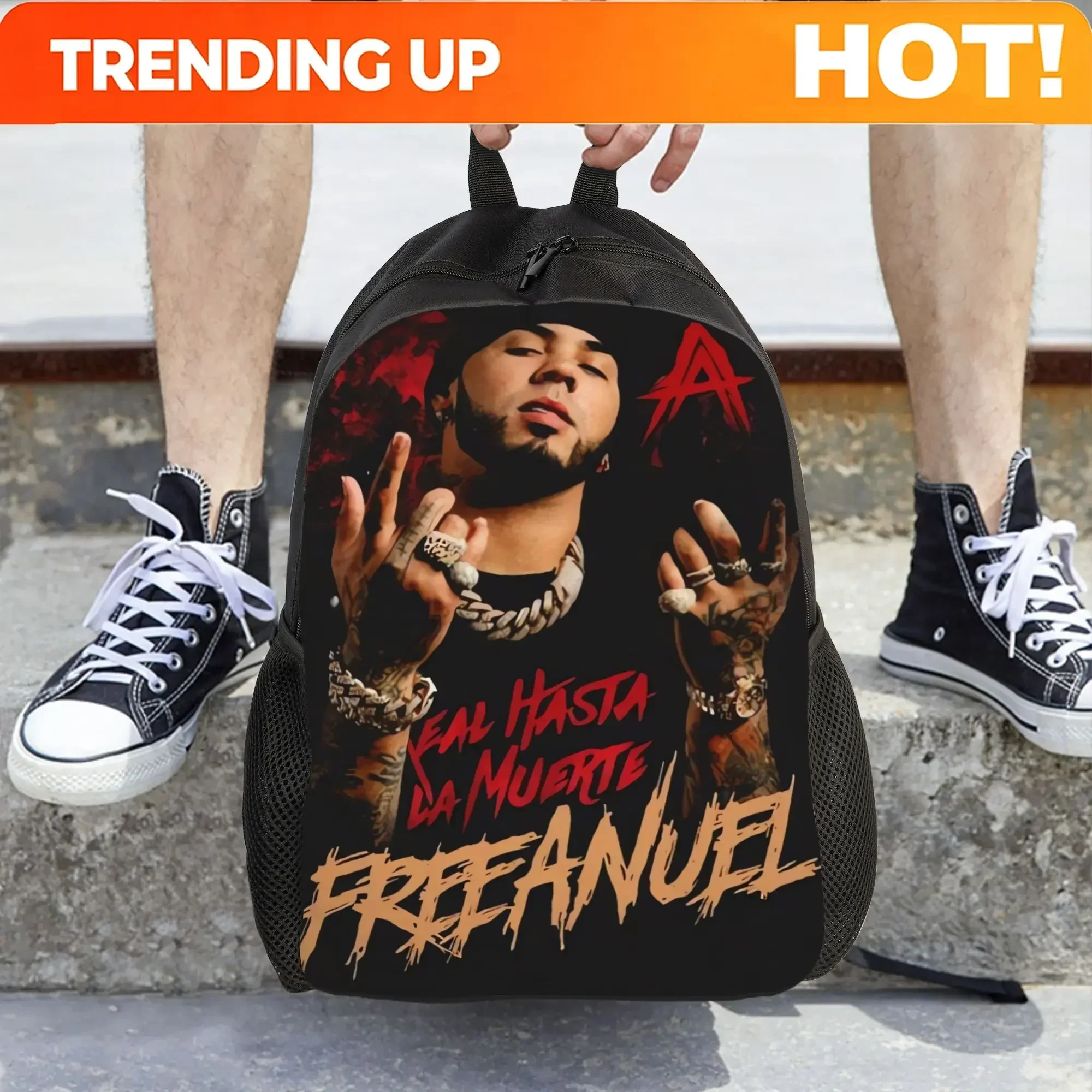 Custom Bag Anuel AA Backpack - Fashionable, Single Layer, Ideal For School & Short Trips, Hand Washable, Backpack For School
