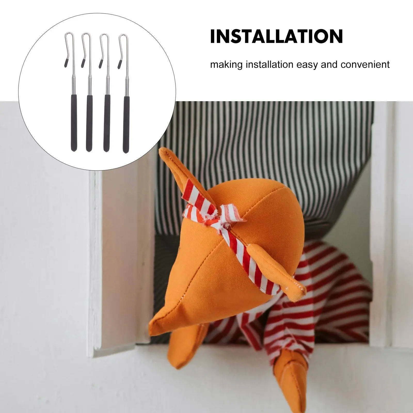 4Pcs Wood Puppet Control Rods Adjustable Extendable Metal Hand Puppet Accessories 20-55Cm for Stage Performance Manipulation