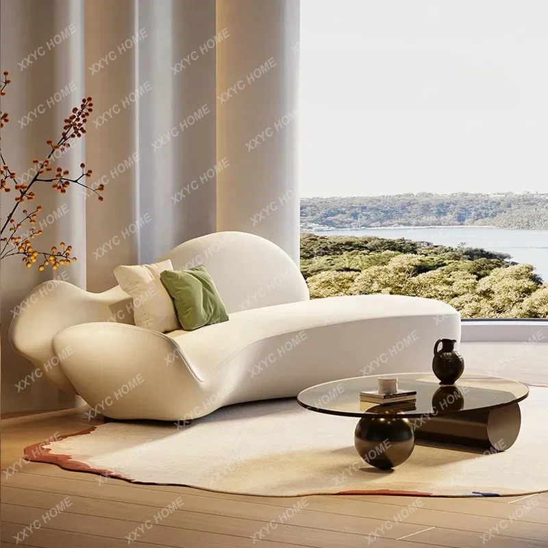 

Диван для салона красоты, светлый роскошный высокий смысл, изогнутая зона отдыха, прием, гостиная специальной формы, маленькая квартира