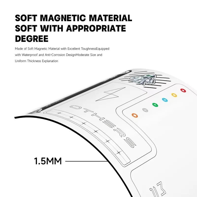 LUOWEI LW-334 Double-sided Magnetic Screw Storage Pad Soft Magnetic Material for Mobile Phone Repair Screws Storage Mat Tool