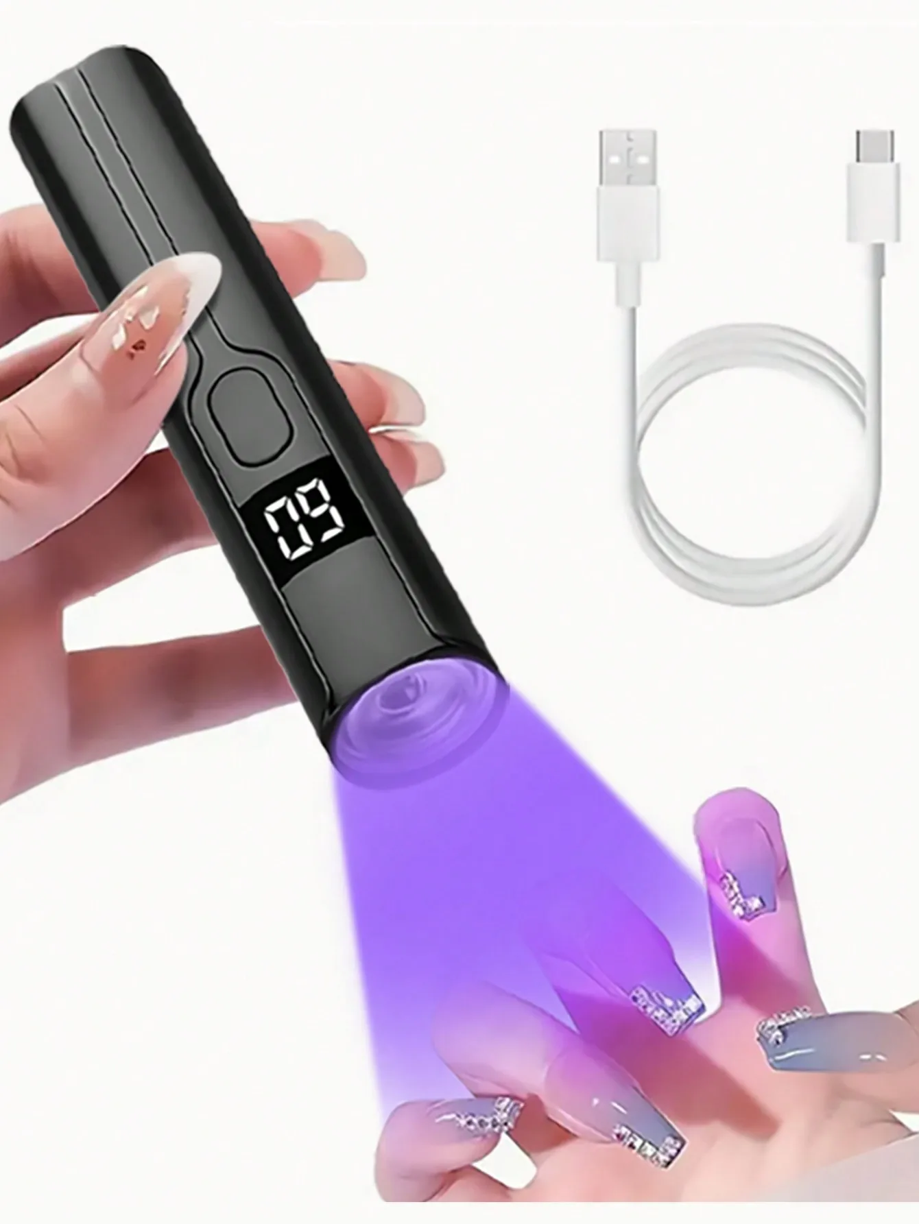 1pcPortable UV LED Nagel Lampe Handheld UV Licht Für Nägel, High Power Lampe Perlen Nagel Trockner Professionelle Nagel Trocknen Lampe für Gel