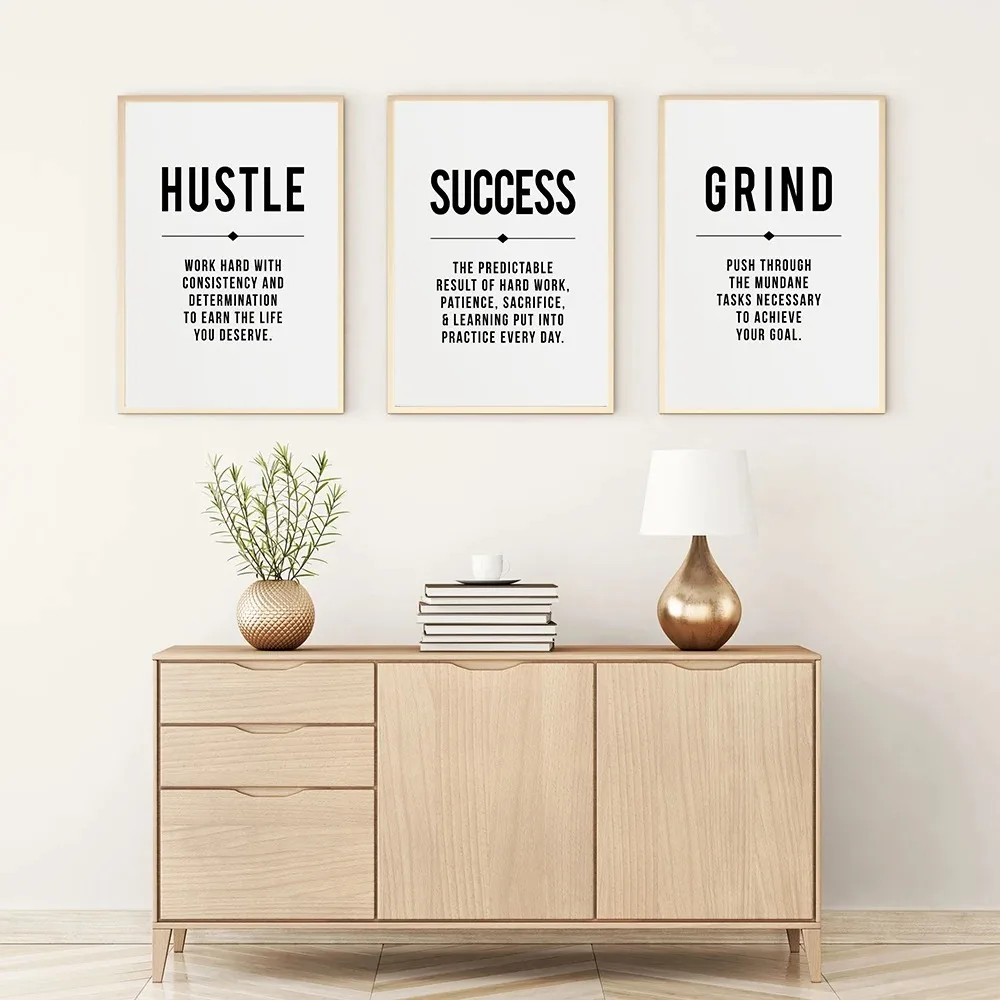 Grind Hustle Talent Grit Motivational Poster and Print Office Decor Modern Art Entrepreneur Motivation Canvas Painting Pictures