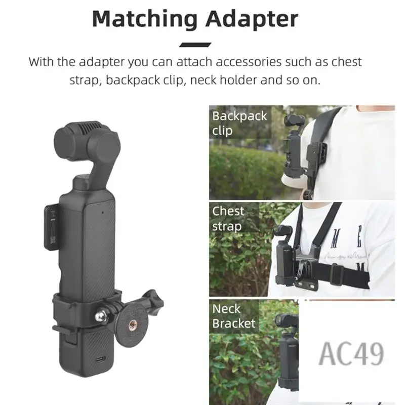

C9-For OSMO POCKET 3 Extend Frame Multifunction Adapter Backpack Clips Action Camera Replacement With Tripod