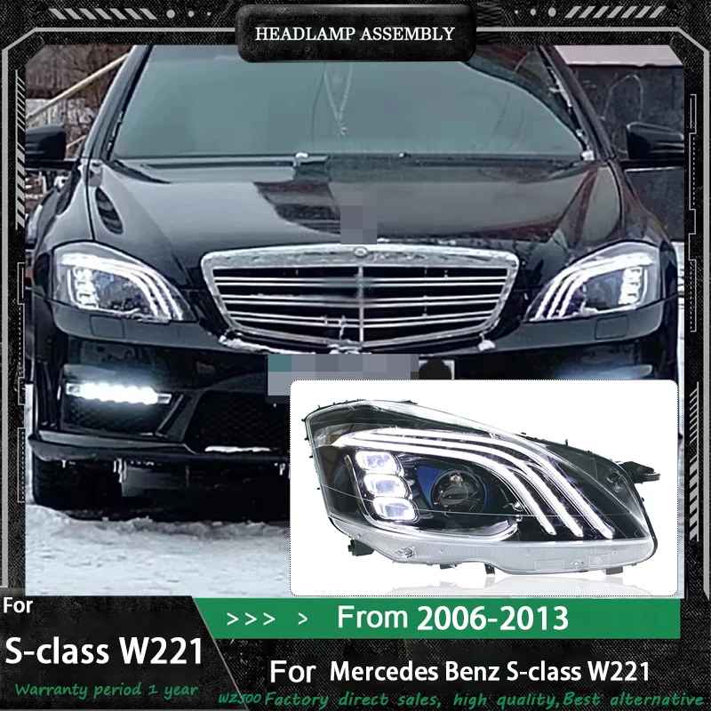 

Car For Benz S Class W221 Headlight 2006-2013 Upgrade Modified New DRL Dynamic Turn Signal LED Headlight Auto Accessories