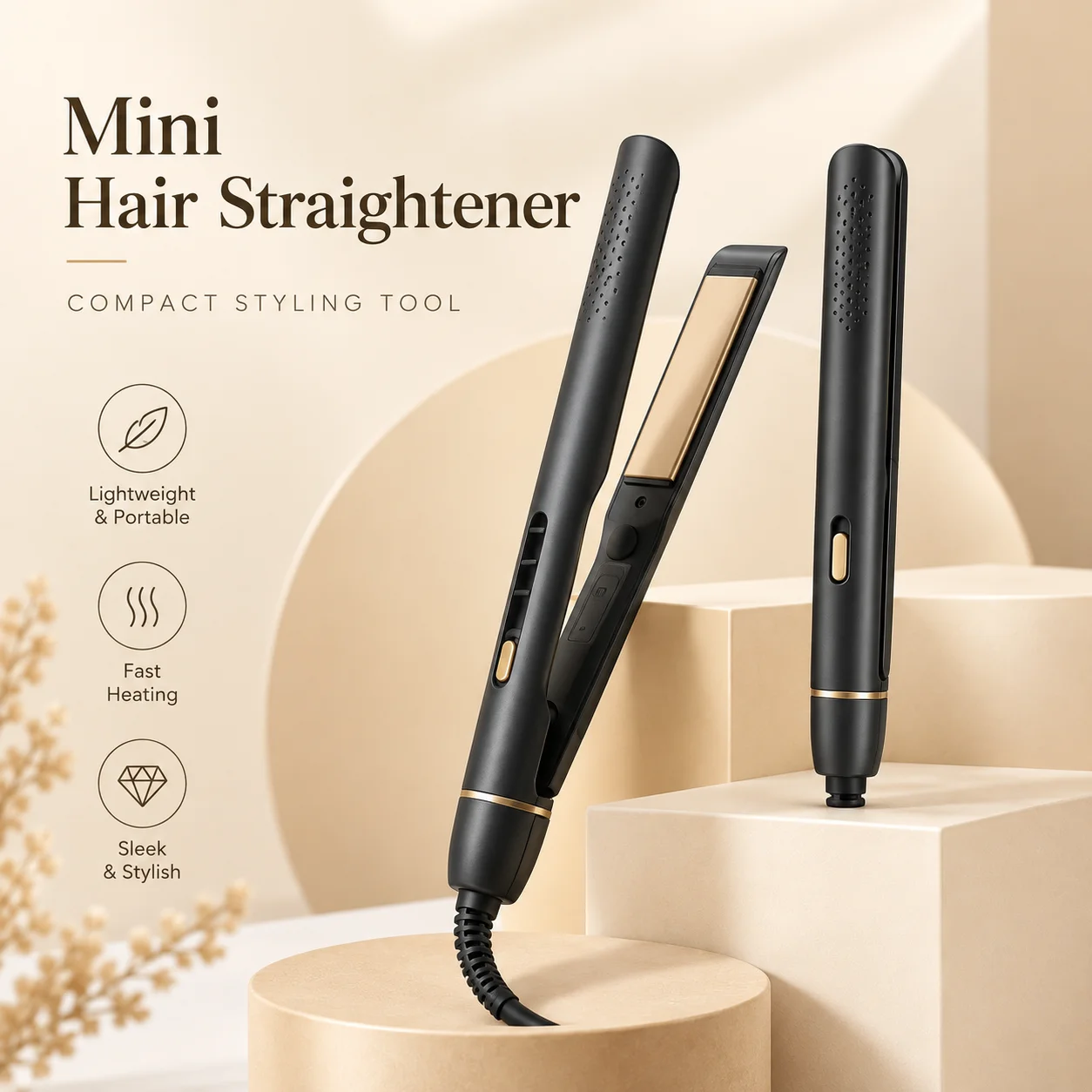 2-in-1 Hair Straightener & Curler for Women, Large Heating Plate Flat Iron with Adjustable Temperature & Display Screen, Hair Styling Tool for Straight Hair, Soft Curls, Bangs & Inward Curls, Easy-to-Use Styler for Home & Daily Use