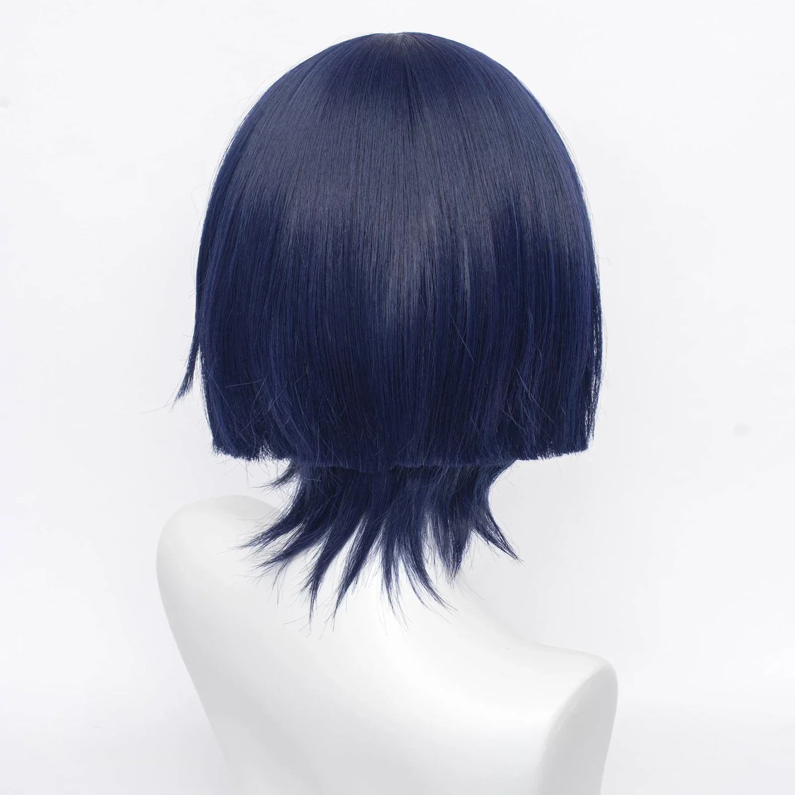 Genshin Impact Scaramouche Cosplay Wig Anime Game Short Blue Synthetic Heat Resistant Hair For Party