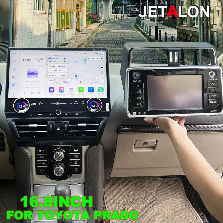 

For Toyota Prado 2010-2021 Android Auto 16.8" Screen Stereo Multimedia Video Player GPS Navigation Car Radio Carplay Head Unit