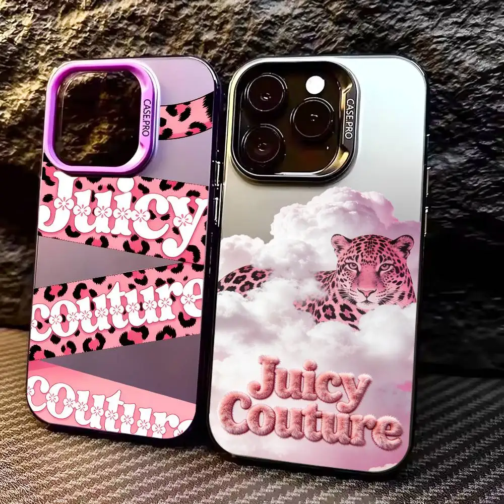 

J-Juicy C-Couture Phone Case For iPhone 17,16,15,14,13,12,11 Plus,Pro Max,Colored Silver Phone Case