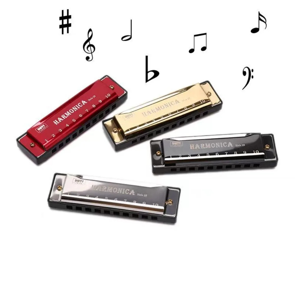 

10 Hole Children Music Instrument Toys Gift Harmonica Resin Harmonica Copper Core Early Educational