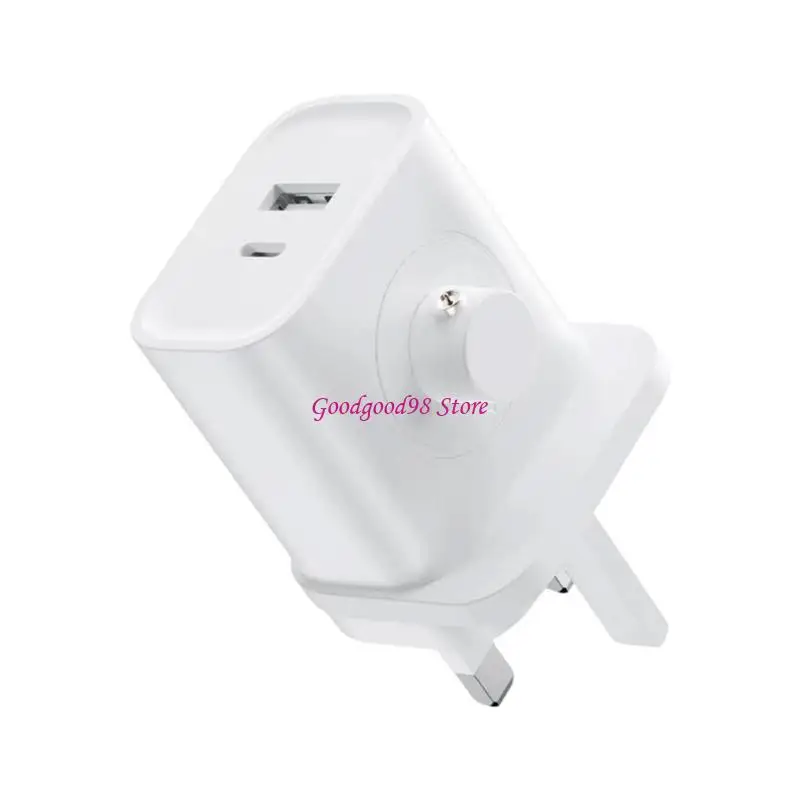 25W Small Wall with USB Type C, USB-A, and Side Charging Area