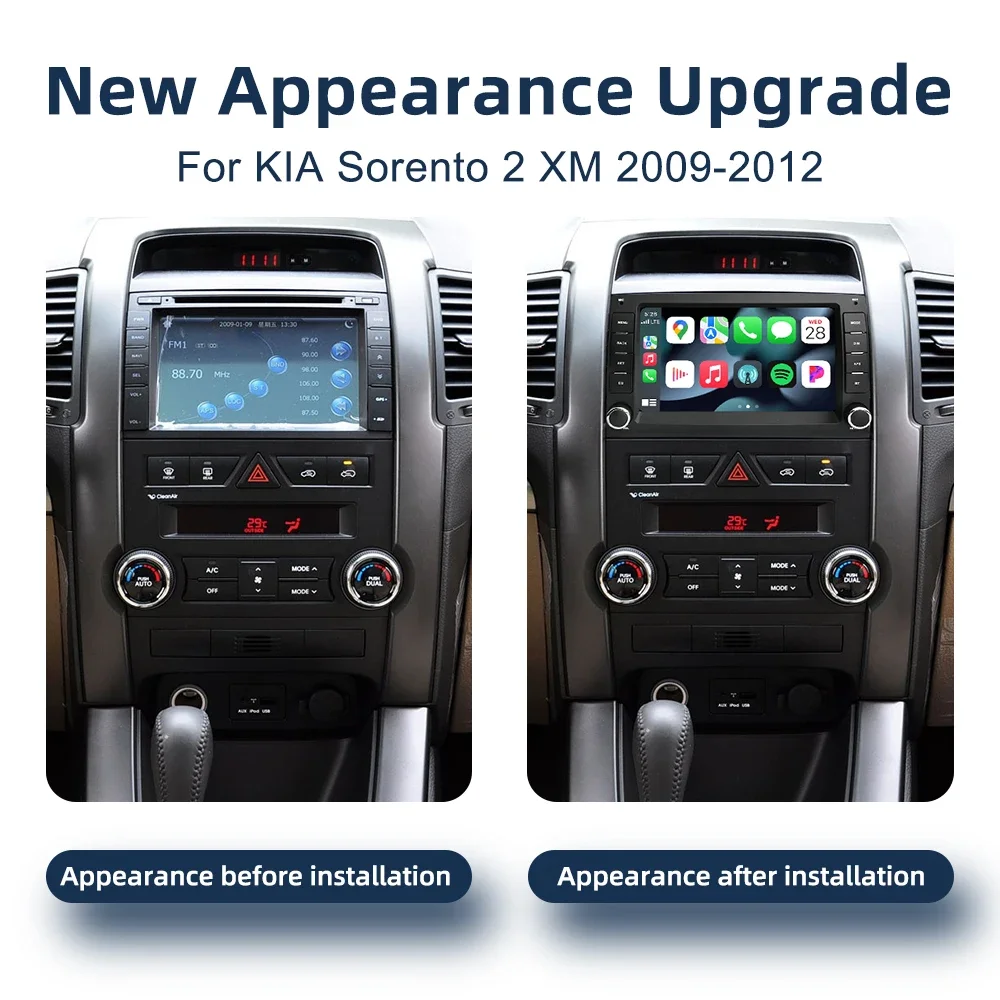 Android 14.0 CarPlay GPS Navigation 4G WiFi Bluetooth Car Radio For KIA Sorento 2 XM 2009-2012 DSP Stereo Multimedia Player