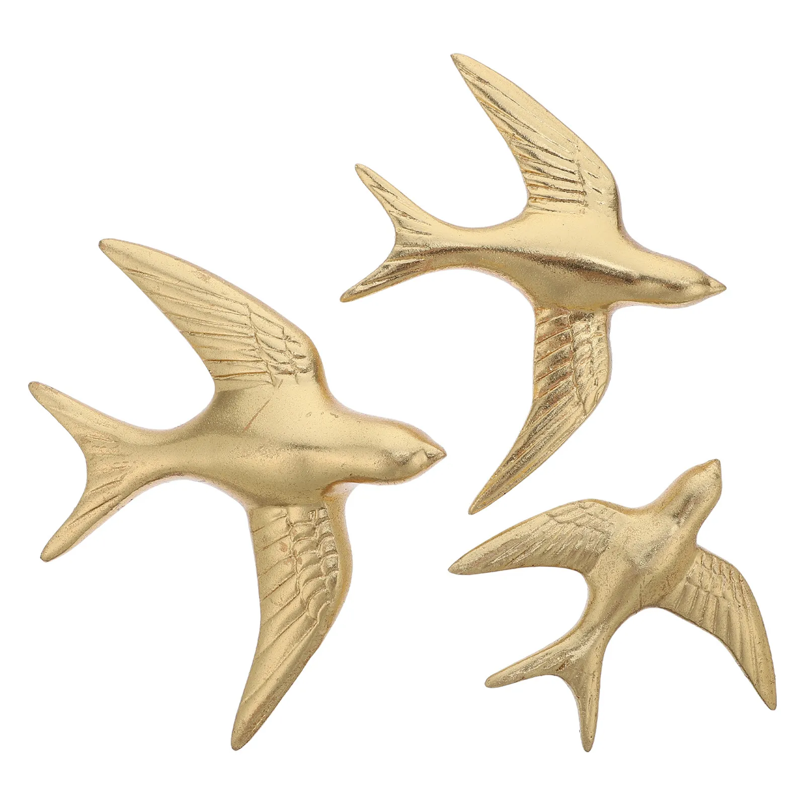 3Pcs Nordic Swallows Wall Decoration Gold Resin Sculpture Flying Bird Art for Living Room Bedroom Vintage Wall Hanging Decor
