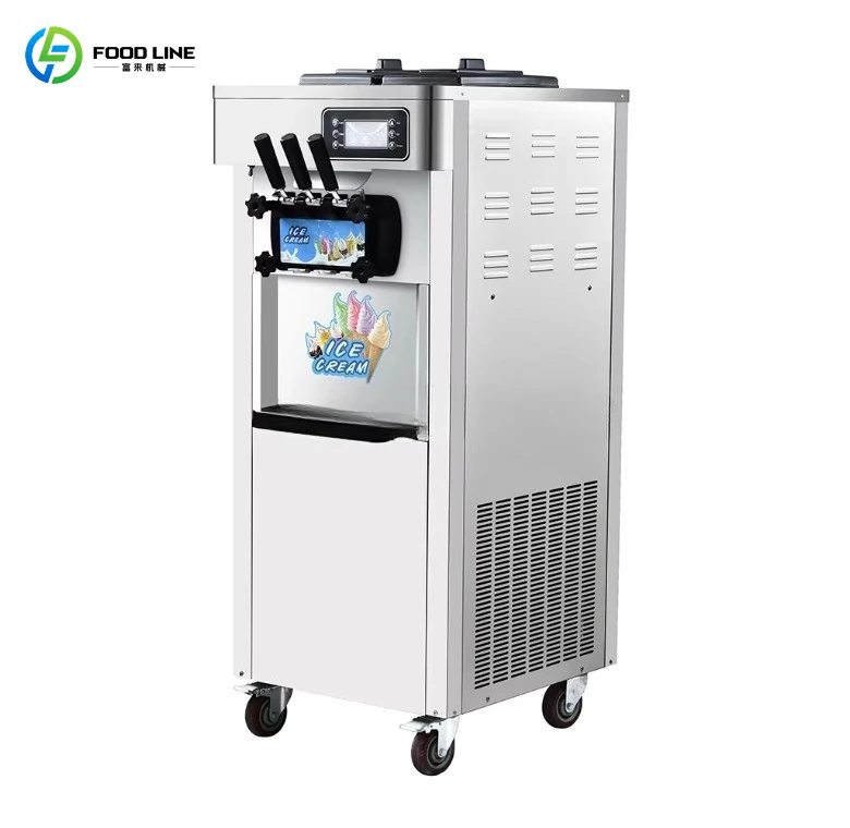 3 Flavors New Vertical Commercial Ice Cream Machine | High-Efficiency Soft Serve Maker for Restaurant & Mall