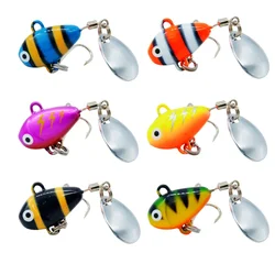 ALASICKA 1PCS 10g 2.1cm New Metal Mini VIB With Spoon Fishing Lure Fishing Tackle Pin Crankbait Vibration Spinner Sinking Bait