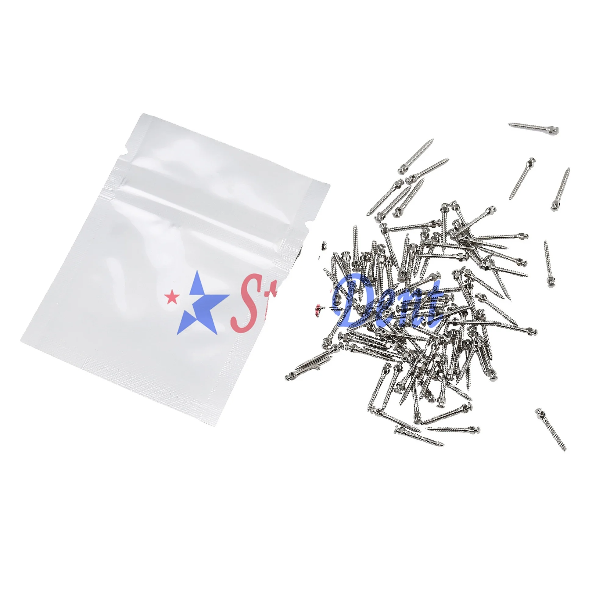 Orthodontic Micro Implants Screw Mini Dentals Anchor Screw for Denture Surgery Fixation 50pcs