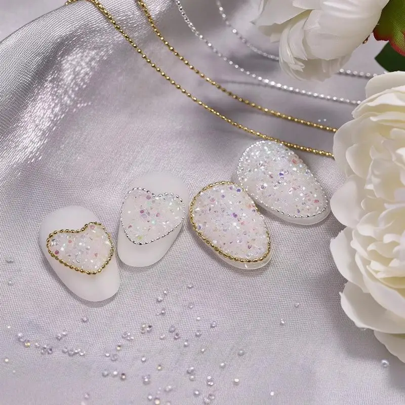Micro Bead Chain Nail Art Decoration Silver Gold 1M Ball Chain For Stylish Manicures Odorless Nail Accessory For Hand Feet