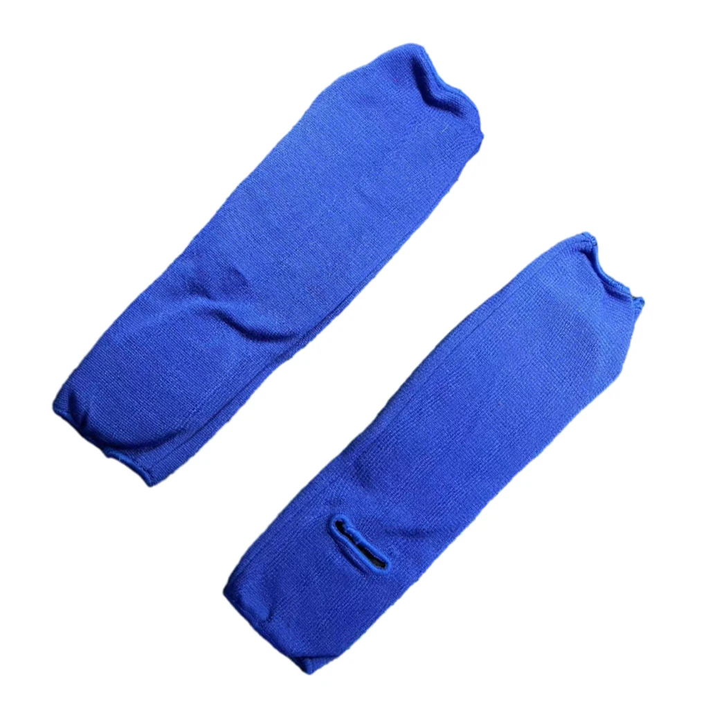 1 Pair Shin Instep Guards MMA Supplies Training Protection Elastic Protector Blue and M