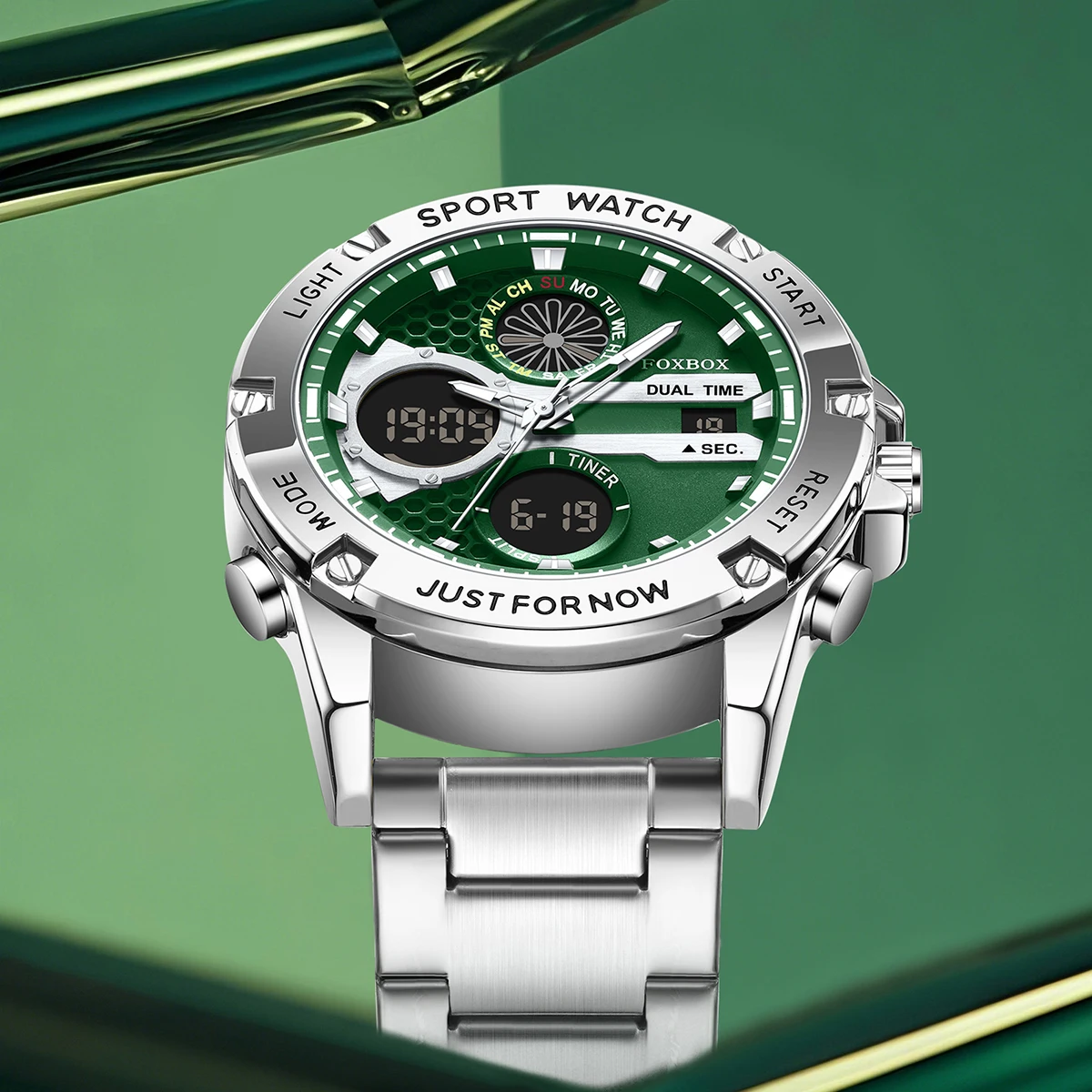 LIGE Nuovi orologi elettronici da uomo in pelle da uomo Sport militare impermeabile con doppio display Orologio da polso al quarzo Cronografo