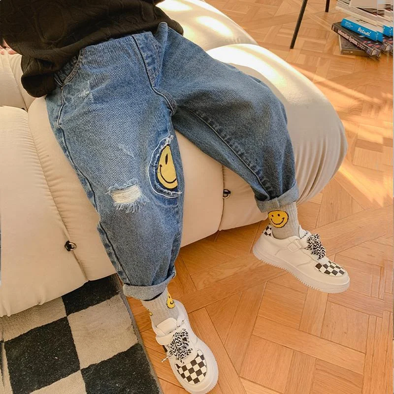 

Boys Jean Pants Long Trousers Cotton 2024 Lovely Spring Autumn Baby's Kids Pants Teenagers Outwear Children's Clothing