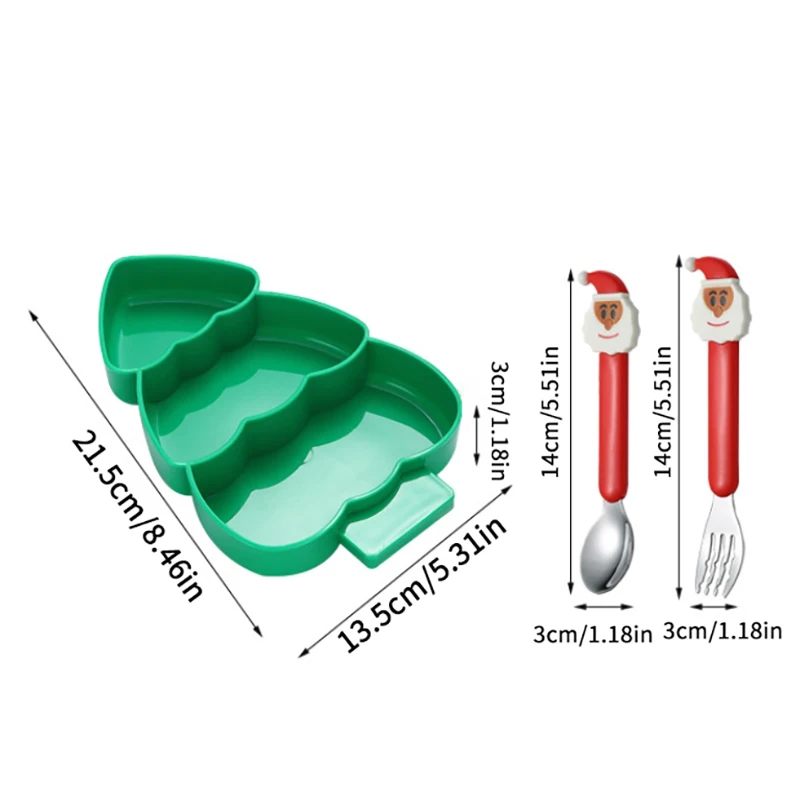 Plastic Christmas Tree Shape Candy Plate Food Sorting Dried Fruit Platter Bowl Household Breakfast Snack Tray Dessert Box Decor