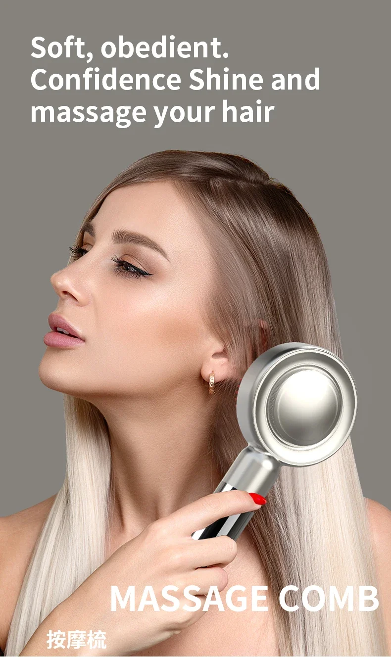 

Electric scalp massager with hair oil application comb