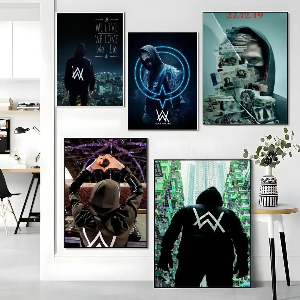 Popular Singer Edm Rave Dj A-Alan Walker Poster Premium PP Wall Decal - Peel & Stick, HD Print, Waterproof Home Decor