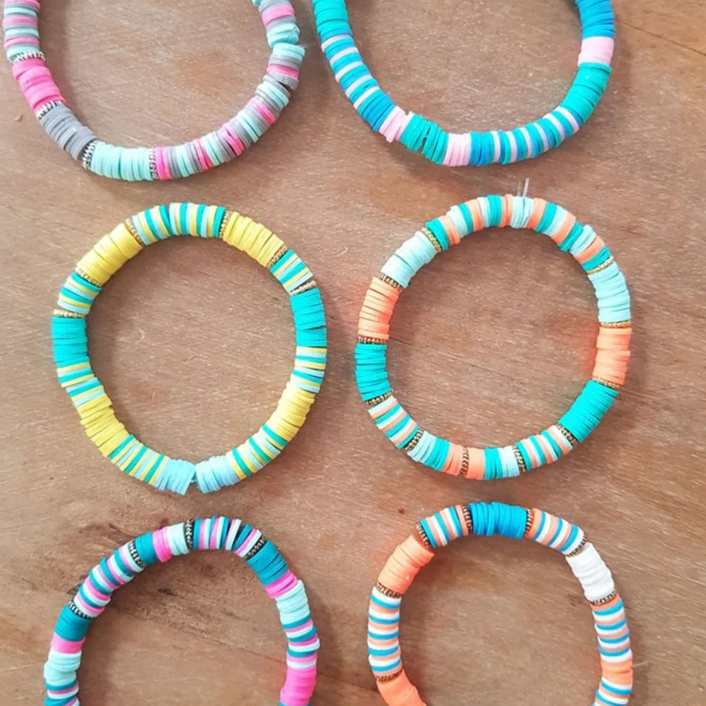 

1 Box Soft Clay Bead Set Mixed Color Round Beads Sea Star Shell Diy Jewelry Making Craft Kit Bracelet Necklace Polymer Clay