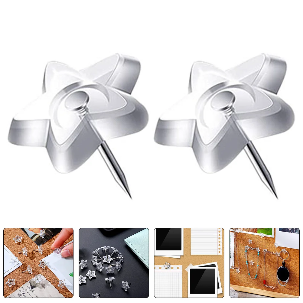 50 pièces panneau de liège étoile à cinq branches punaises punaises aimants mignon pour l'esthétique transparente