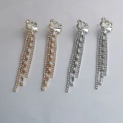 New Korean Style Celebrity Matching Butterfly Tassel Knot Earrings Elegant And Highquality Jewelry Fashionable Bride Accessories