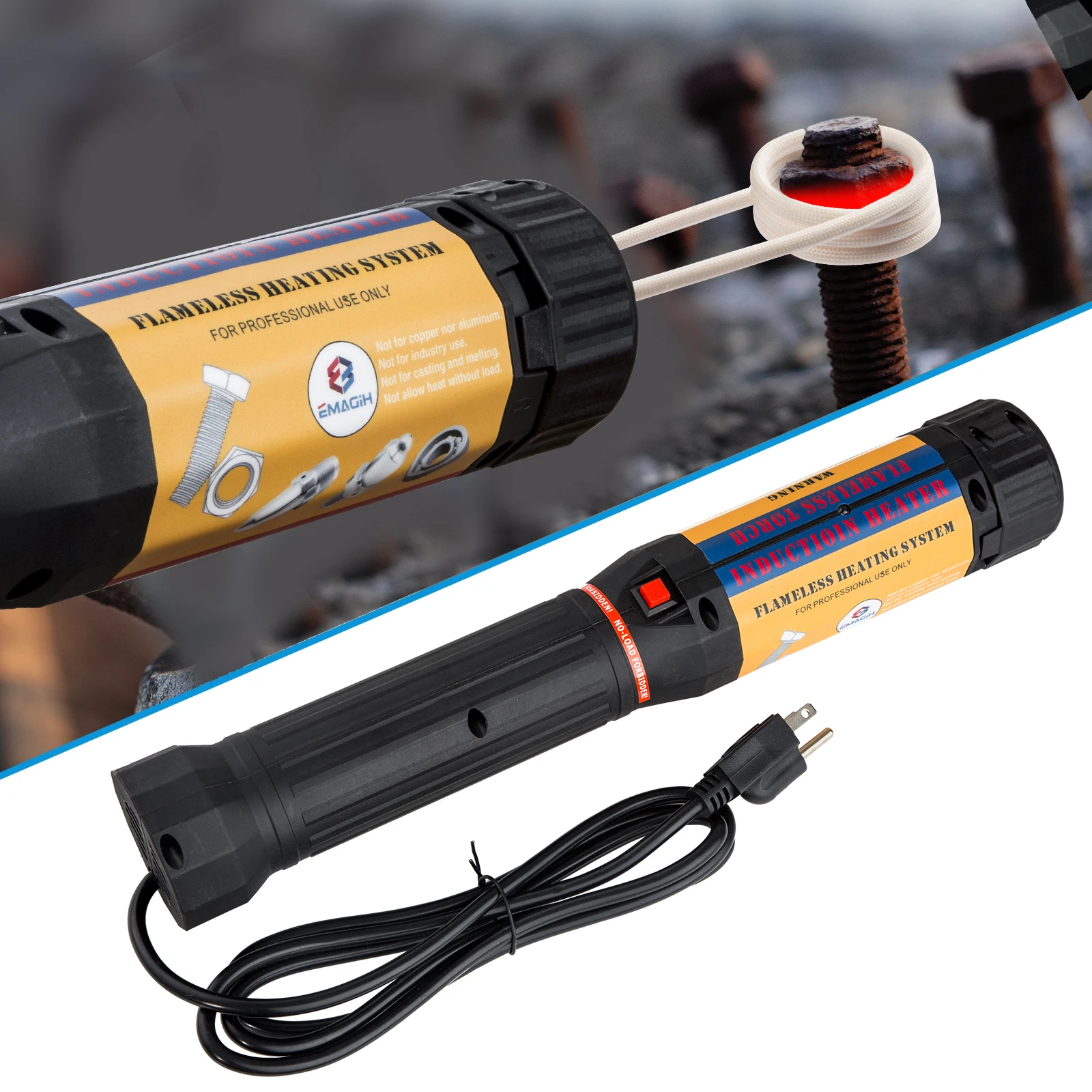 Mini calentador de inducción electromagnético sin llama, 1100W, Kits de bobina para removedor de pernos, uso automático, disponible en la UE, 10 piezas