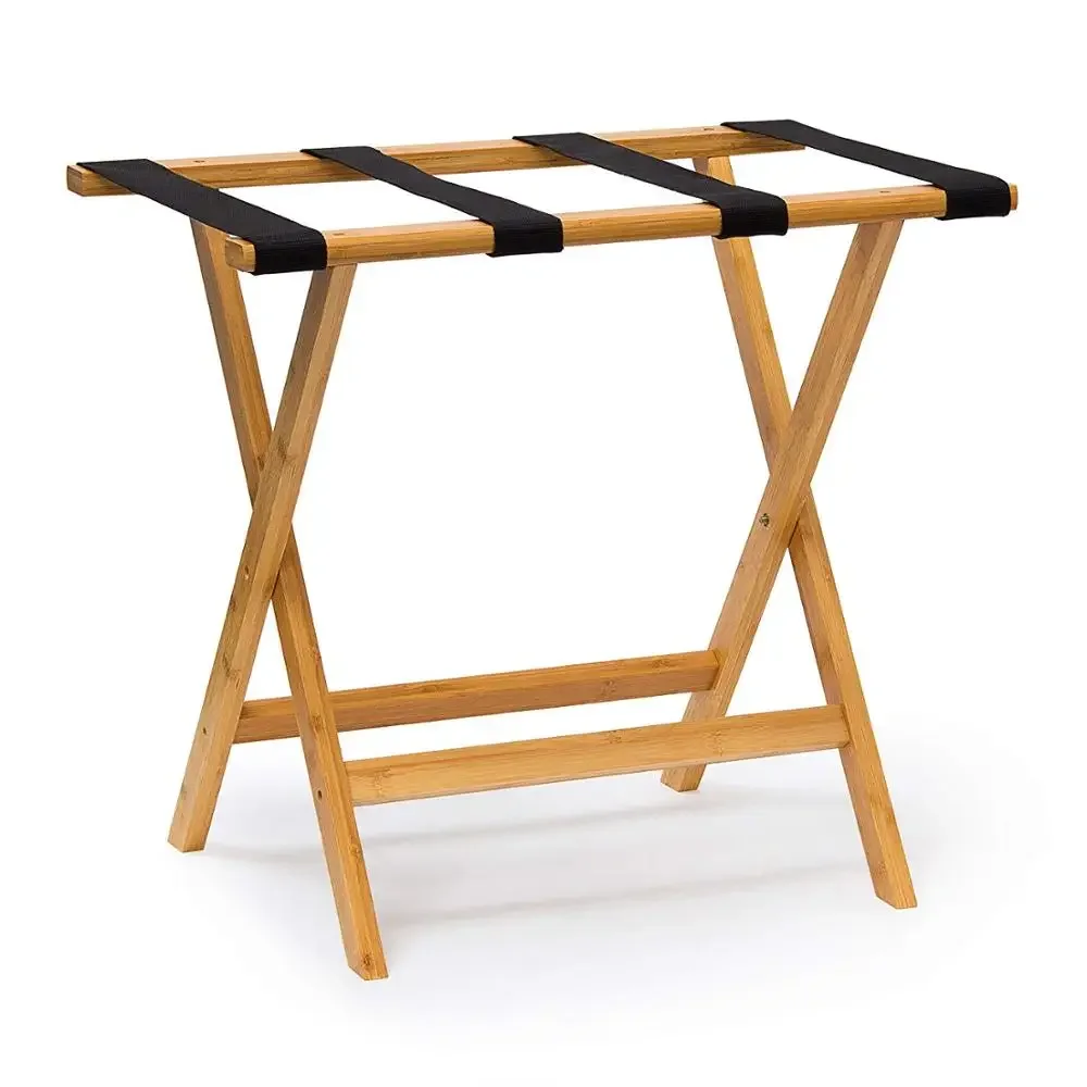 

Suitcase Stand Wooden Luggage Rack 50 x 60 x 37.5, cm Luggage Holder With 4 Straps Hotel Or Guesthouse Luggage Rack, For Frequen