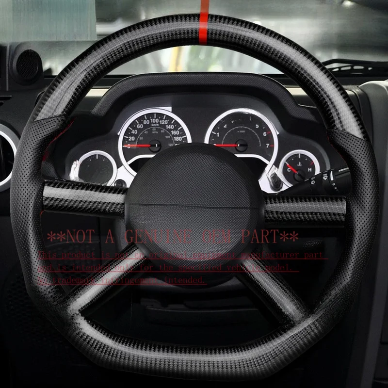 For Jeep Wrangler 2010 Steering Wheel Horn Cover Retro Carbon Fiber Custom Modified Horn Shell