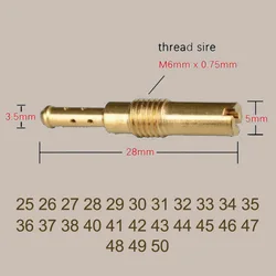기화기 파일럿 제트 슬로우 제트, 길이 28mm, 원형 헤드 5mm, 오토바이 케이힌 기화기 카브레타 사이즈 25-50, 신제품