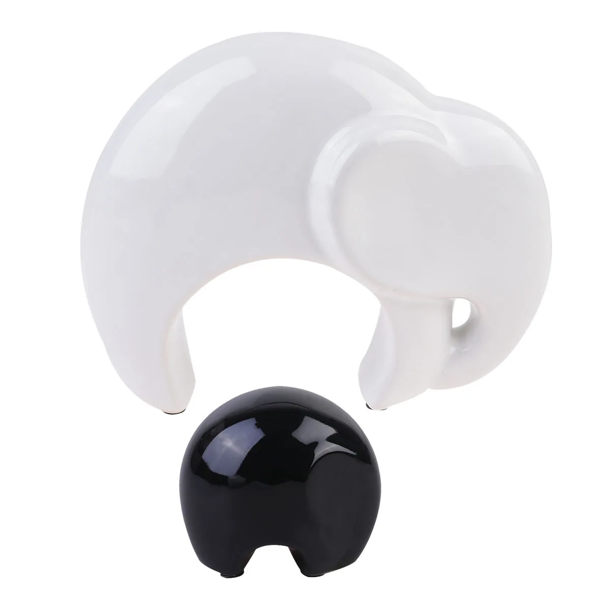 

1Set Ceramic Elephant Desktop Ornament Red L Black S Table Decoration Home Adornment Desktop Decoration