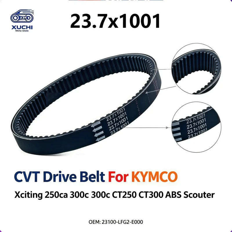 23100-LFG2-E000 CVT Drive Belt 23.7x1001 For KYMCO Xciting 250cc 300cc CT250 CT300 ABS Scooter