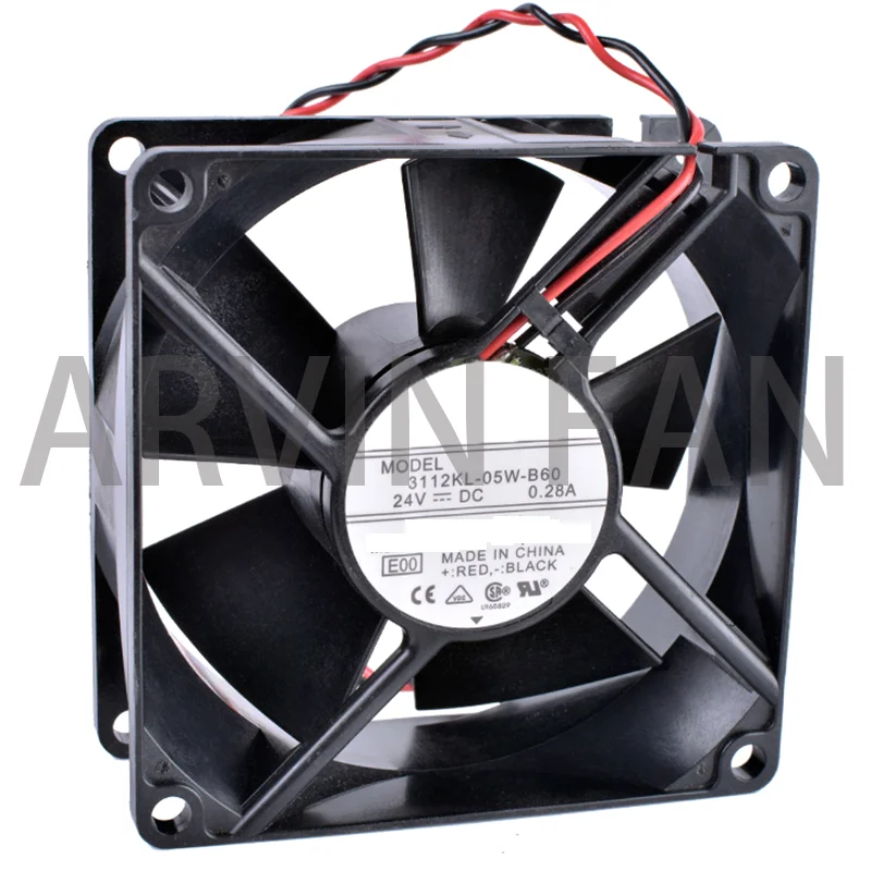 

COOLING REVOLUTION 3112KL-05W-B60 8cm 8032 80x80x32mm 24V 0.28A Double Ball Bearing High Volume Fan Inverter Industrial Equipmen