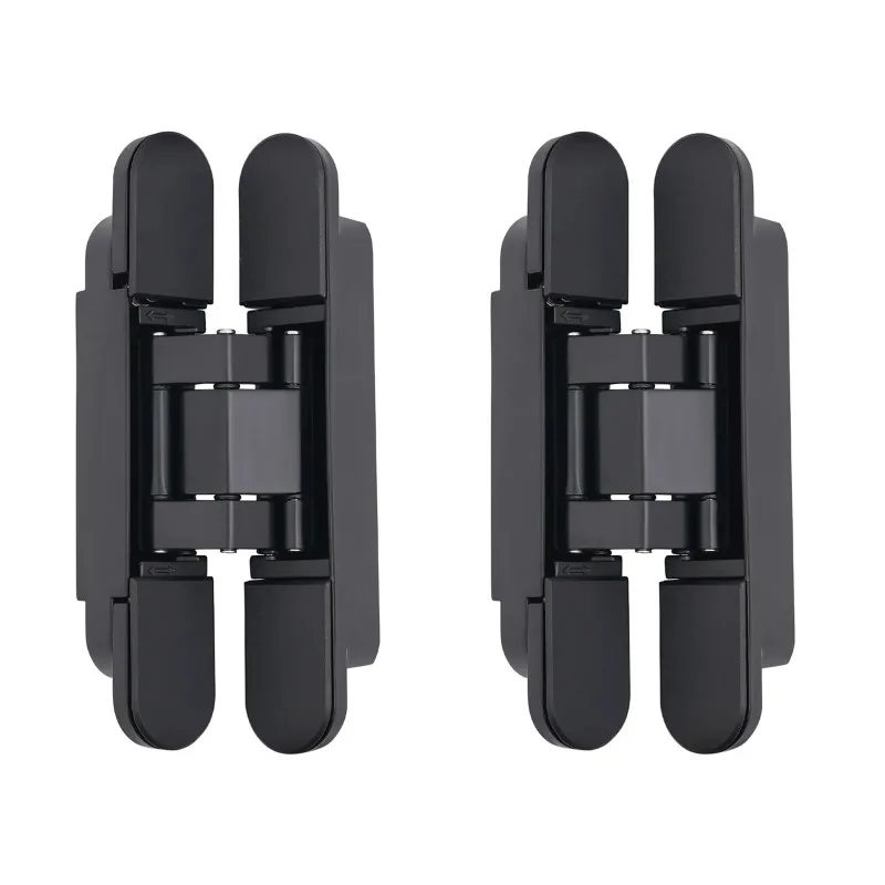 Heavy duty zinc alloy hinges, 2-piece set of 6-inch black hidden door hinges, cabinet door hiding tools, furniture, safety