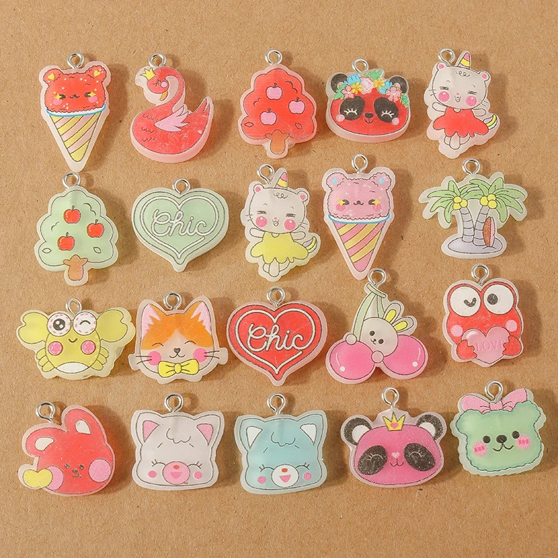 15 teile/los Mix Nette Harz Blume Charms für Die Herstellung Von Ohrringen Halskette Anhänger DIY Handgemachte kinder Schmuck Zubehör Erkenntnisse – Detail 15