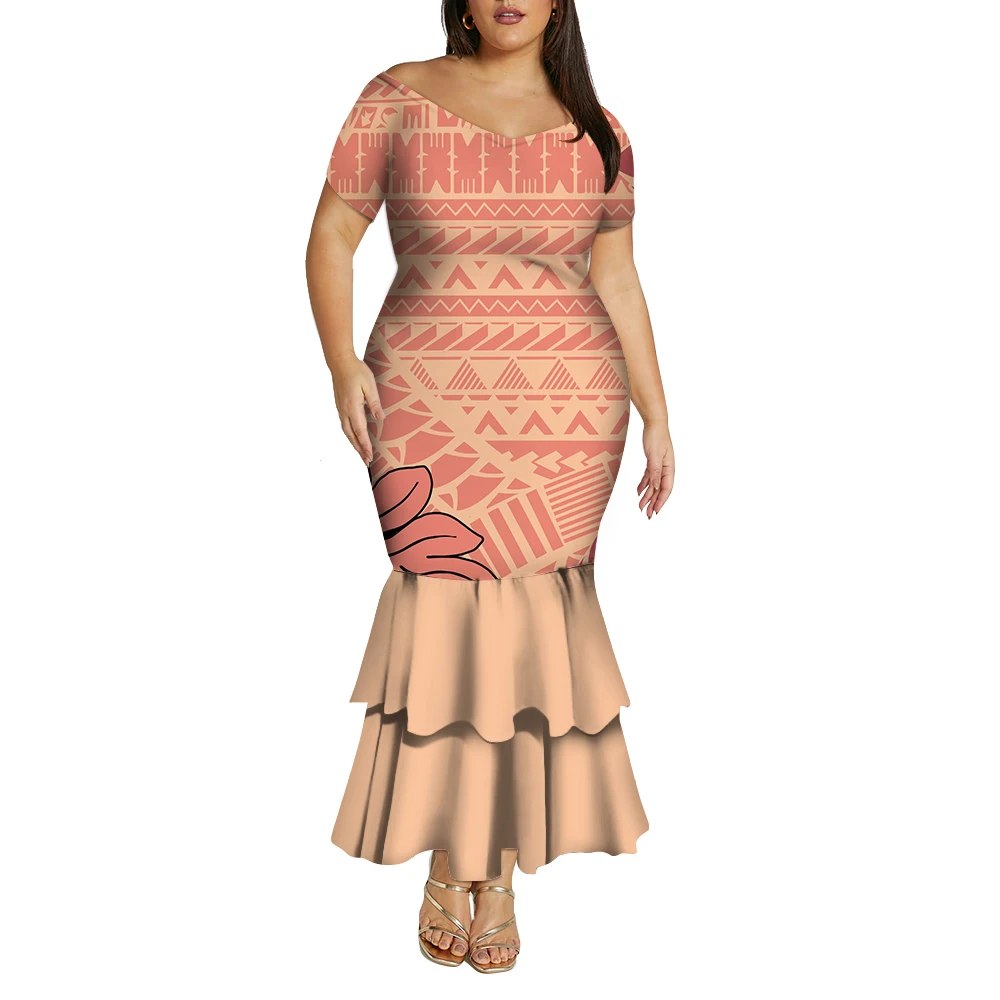 

Летнее свободное платье Puletasi на заказ с узорами Samoa Fiji Islands Art Prints Женское платье в полинезийском племенном стиле