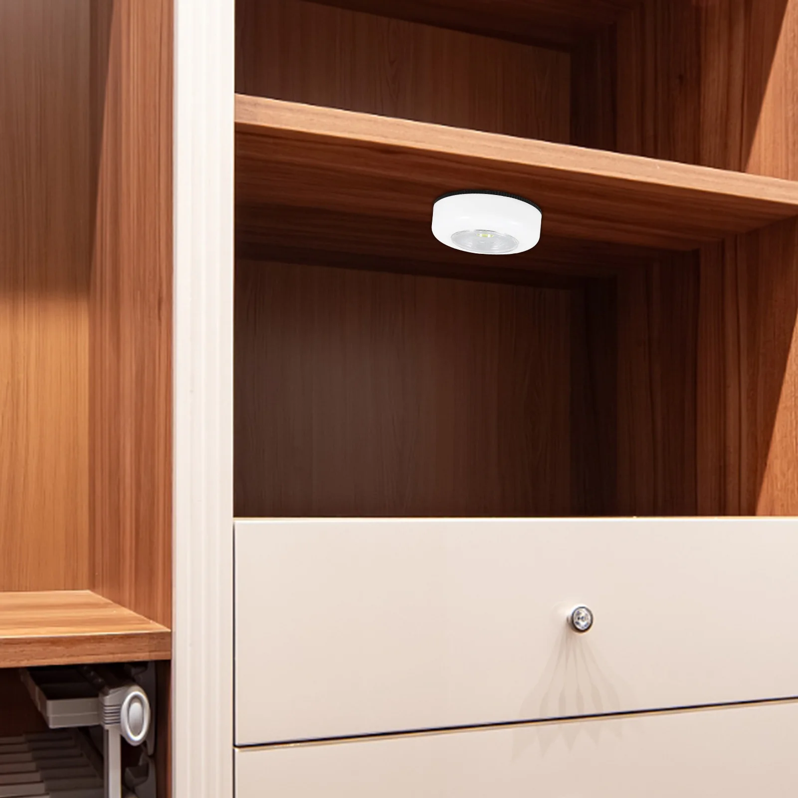 

Led Touch Night Super Bright White Led Push Lamp Wall Cabinet Sticker Light Operated No Wires 3Aaa Batteries Not